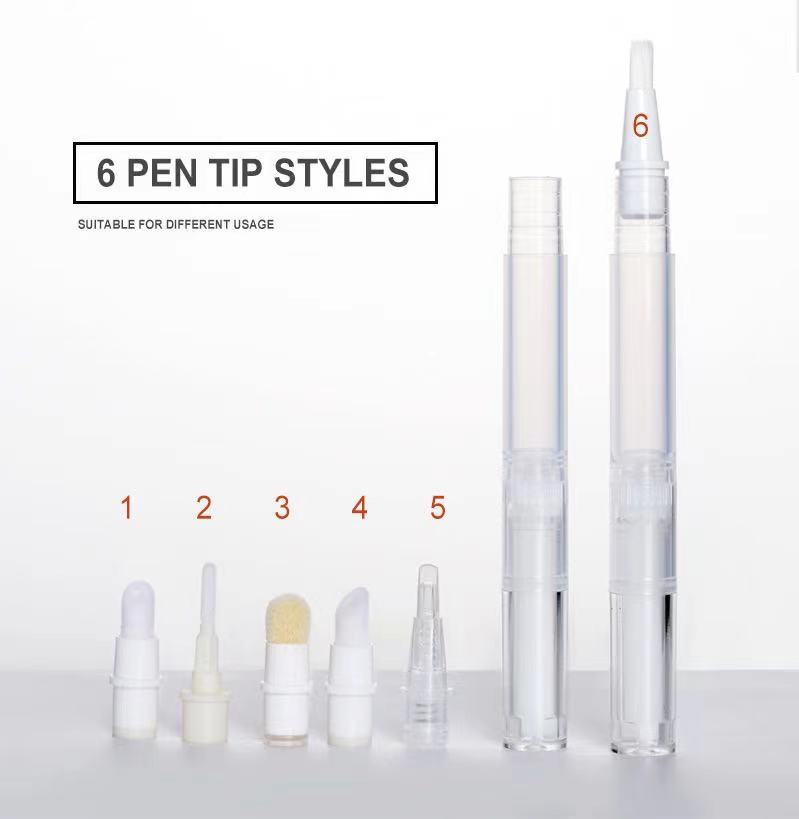 Oem/odm 2ml/3ml/5ml Cosmetic Click Marker Pen Empty Cuticle Oil Pen Empty Twist Pen With Brush Applicator