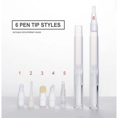 Oem/odm 2ml/3ml/5ml Cosmetic Click Marker Pen Empty Cuticle Oil Pen Empty Twist Pen With Brush Applicator